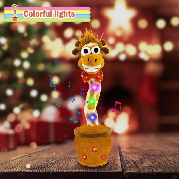 Ayeboovi Dancing Talking Giraffe Mimicking Toy for Boys and Girls, Kids Adjust Volume Talking Recording Repeating What You Say Light Up Plush Toddler Toy, Singing Giraffe with 120 Pcs Songs - Image 5
