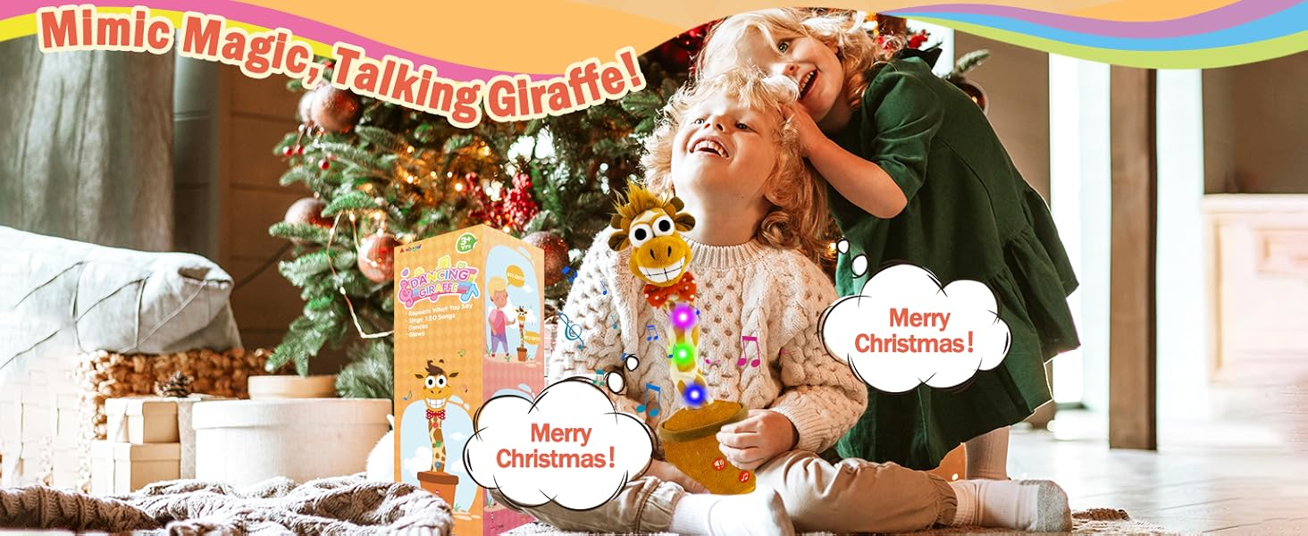Dancing Talking Cactus Giraffe Mimicking Toy for Kids Adjust Volume Talking Repeating What You Say
