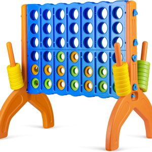 Ayeboovi Giant 4-in-A-Row, Jumbo 4-to-Score Yard Game for Kids and Adults Indoor Outdoor Party Family Connect Game Set with Quick Release Slider & Carrying Bag