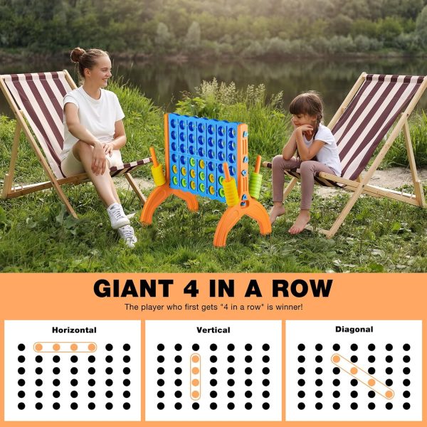 Ayeboovi Giant 4-in-A-Row, Jumbo 4-to-Score Yard Game for Kids and Adults Indoor Outdoor Party Family Connect Game Set with Quick Release Slider & Carrying Bag - Image 2