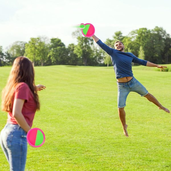 Ayeboovi Toss and Catch Game Set with Light Up Ball Beach Pool Yard Pool Toys Lawn Outdoor Games for 3 4 5 6 7 8 9 10 Year Old Boys Girls Gifts -Red - Image 4