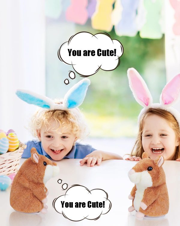 Ayeboovi Toddler Toys Talking Hamster Repeats What You Say Interactive Fun Toys Birthday Gift | Stuffed Animals Autism Toy Gifts for 3 4 5+ Year Old Girls Boys - Image 2