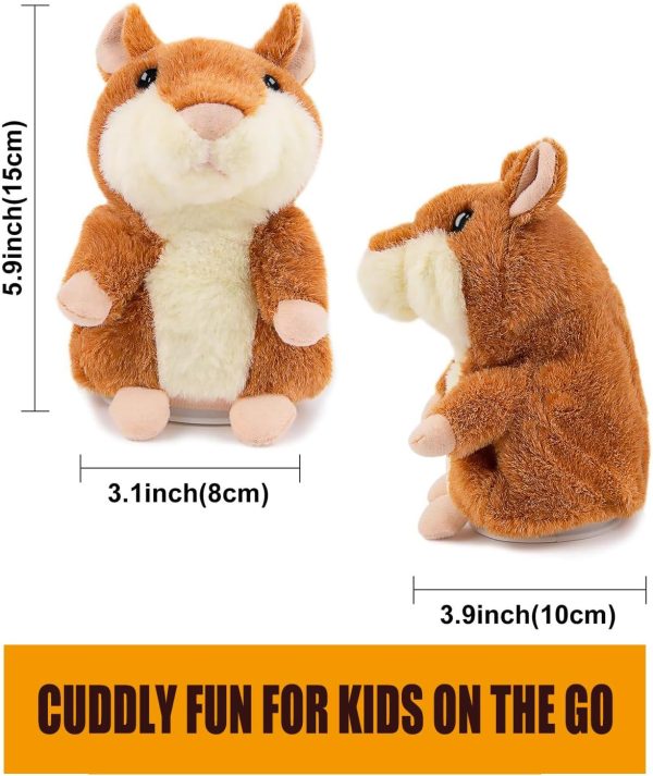Ayeboovi Toddler Toys Talking Hamster Repeats What You Say Interactive Fun Toys Birthday Gift | Stuffed Animals Autism Toy Gifts for 3 4 5+ Year Old Girls Boys - Image 5